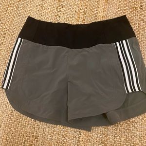 Gray and black Athleta running shorts